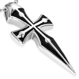 Stainless Steel Pointed Cross Necklace.