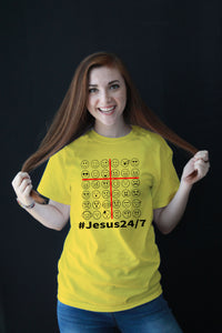 Jesus 24/7 Emoji T-Shirt
